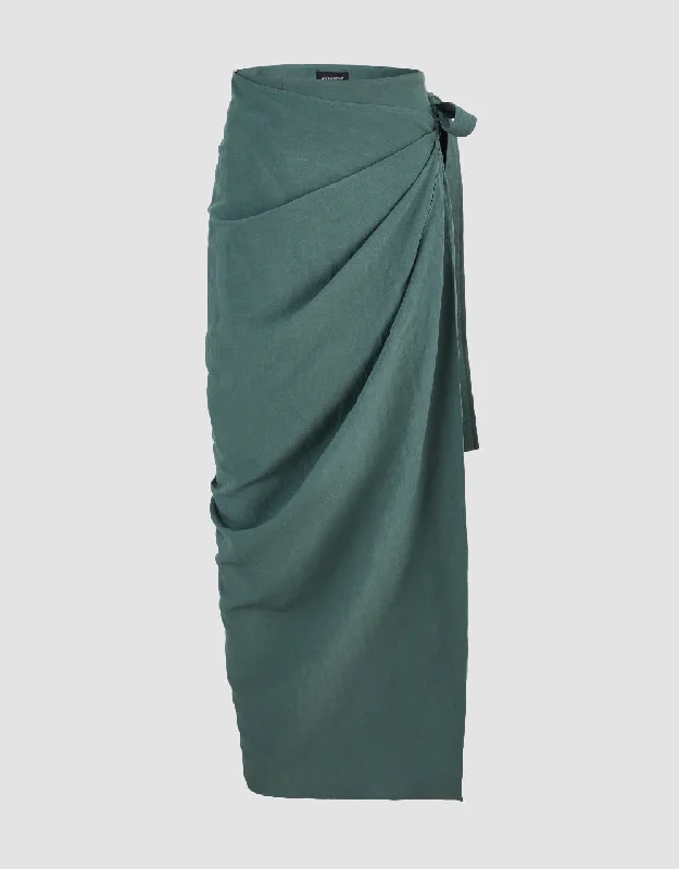 Wrapped Straight Skirt ribbed skirt waist