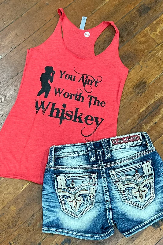 You Ain't Worth The Whiskey Tank cutout tank top