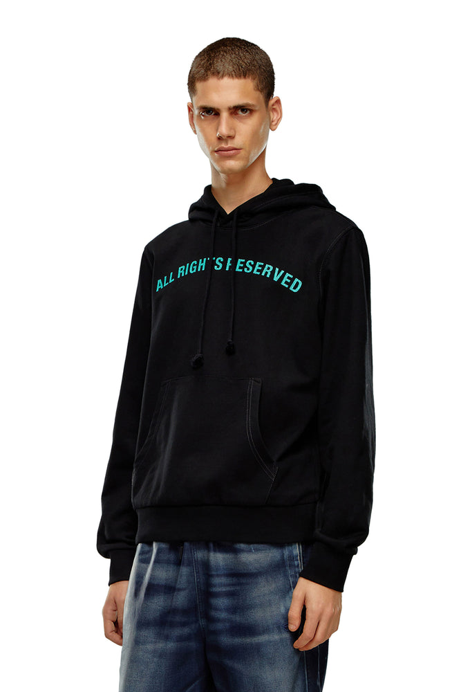 Hoodie with All Rights Reserved print Hoodie with Drop Shoulder Relaxed Streetwear