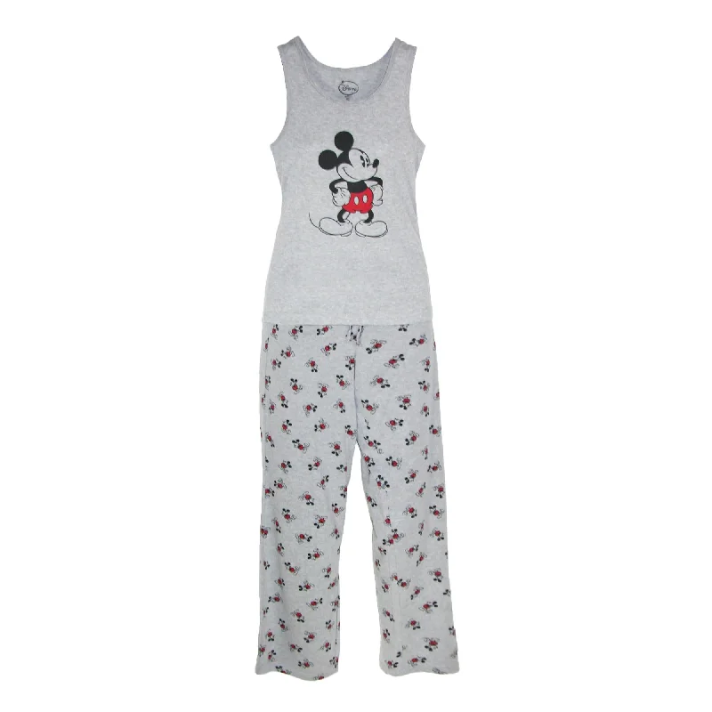 Mickey Mouse Women's Tank and Pant Pajama Set grey tank top