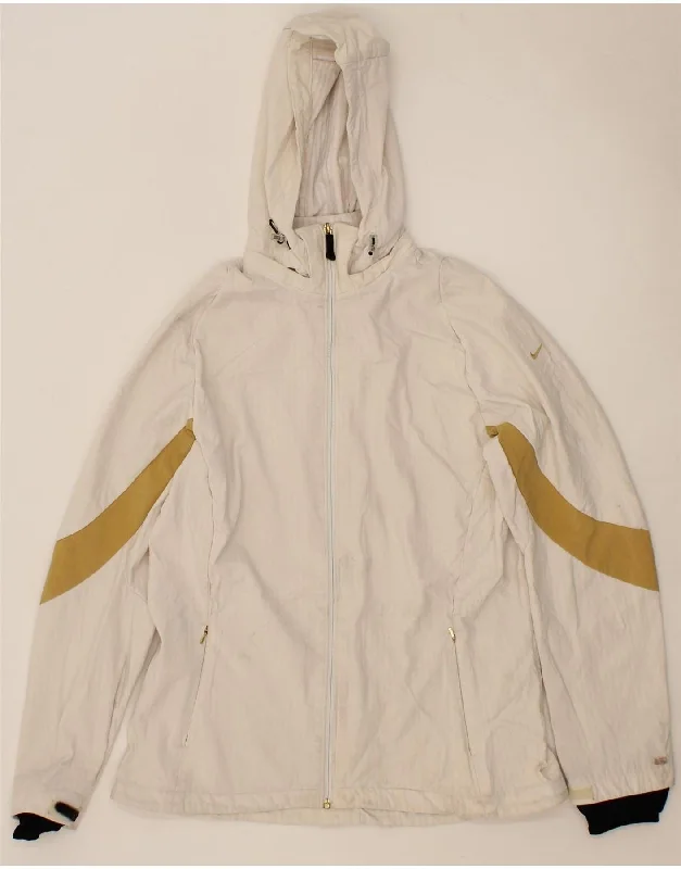NIKE Womens Hooded Windbreaker Jacket US 16/18 XL Off White Colourblock Quilted Jacket Puffer Jacket Insulated Jacket NIKE Womens Hooded Windbreaker Jacket US 16/18 XL Off White Colourblock Quilted Jacket Puffer Jacket Insulated Jacket