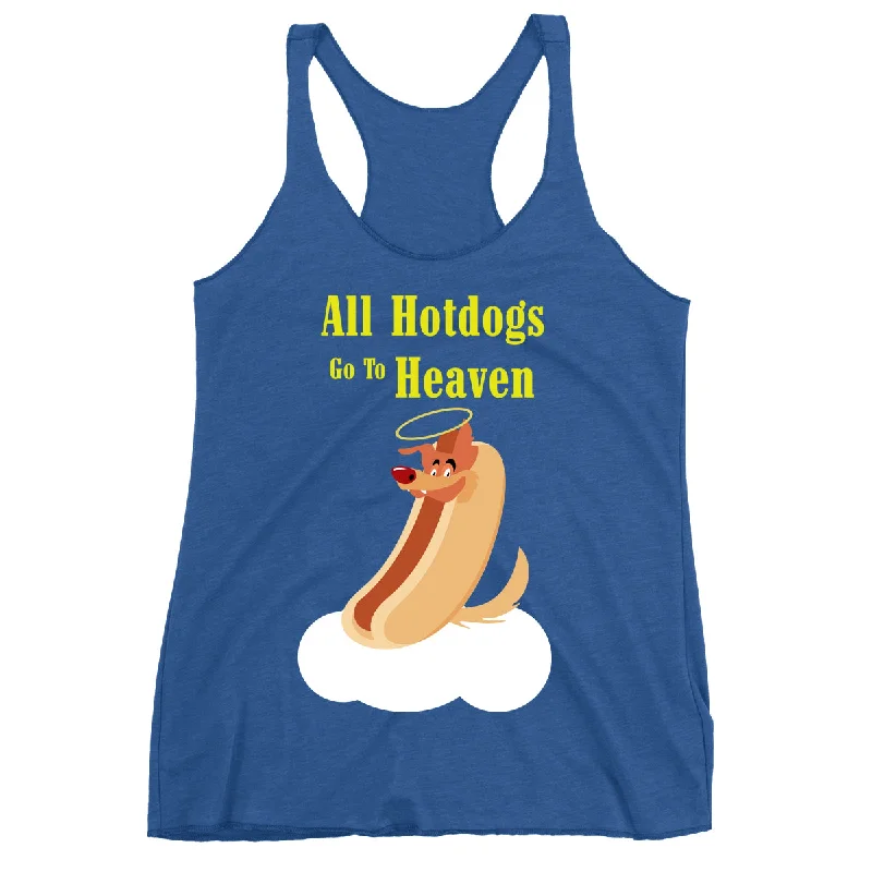 Movie The Food™ "All Hotdogs Go To Heaven" Women's Racerback Tank Top athletic tank top