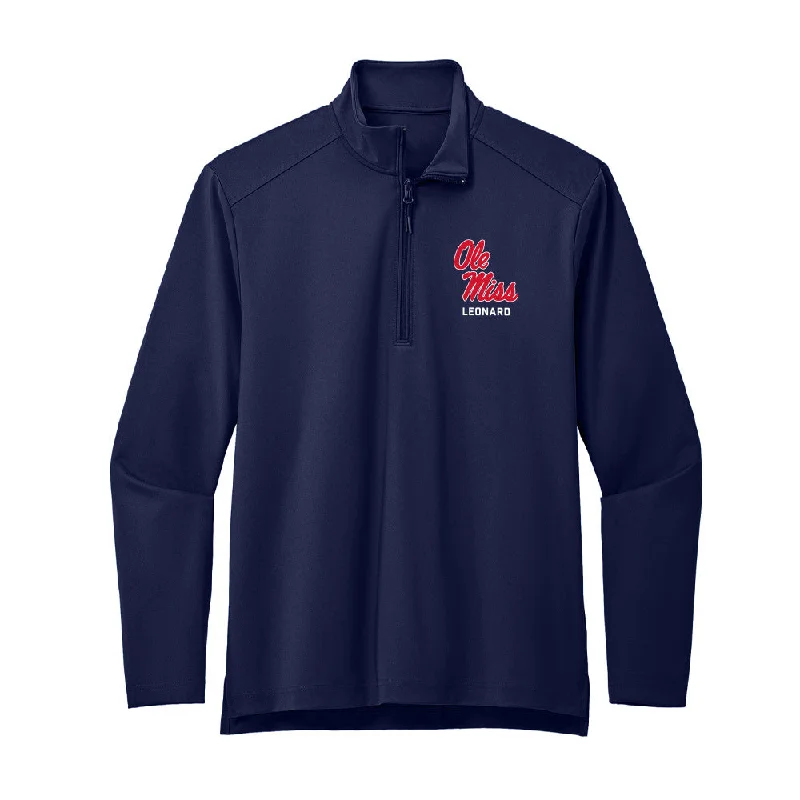 Ole Miss - NCAA Women's Soccer : Bella Leonard - Premium Quarter Zip Jacket Oversized Jacket Tailored Jacket Straight Jacket