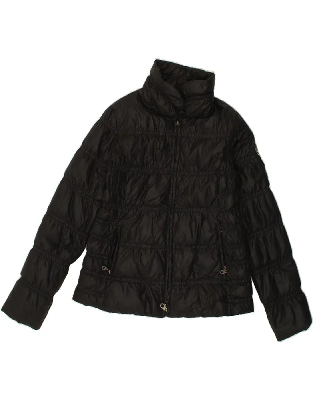 LIU JO Womens Padded Jacket IT 44 Medium Black Polyamide Knit Fabric Woven Fabric Fleece Fabric LIU JO Womens Padded Jacket IT 44 Medium Black Polyamide Knit Fabric Woven Fabric Fleece Fabric