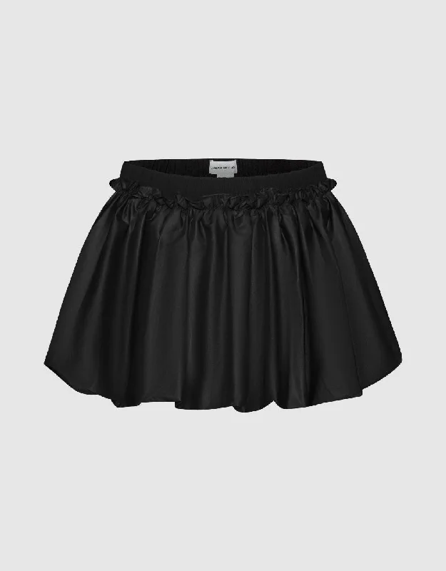 Elastic Waist Mini A-Line Skirt chiffon skirt lightweight