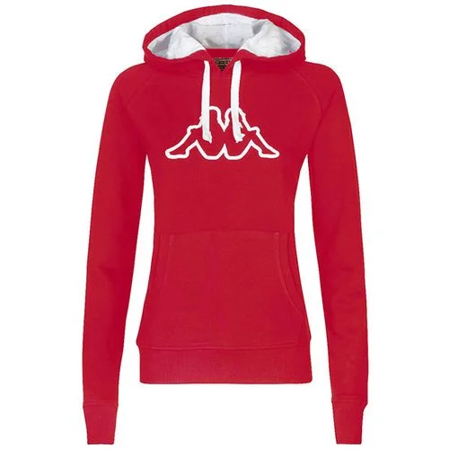 Kappa Womens Logo Zeleril Slim Red/White Hoodie Performance Jumper Hoodie with Applique Textured Unique