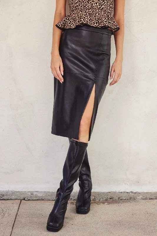 MG Louise Leather Skirt chiffon skirt delicate