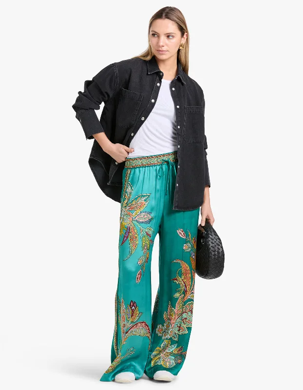 Franca Pant - Blue Trendy Wide-Leg Pants