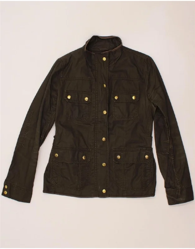 J. CREW Womens Utility Jacket UK 10 Small Brown Cotton Striped Jacket Polka Dot Jacket Floral Jacket J. CREW Womens Utility Jacket UK 10 Small Brown Cotton Striped Jacket Polka Dot Jacket Floral Jacket
