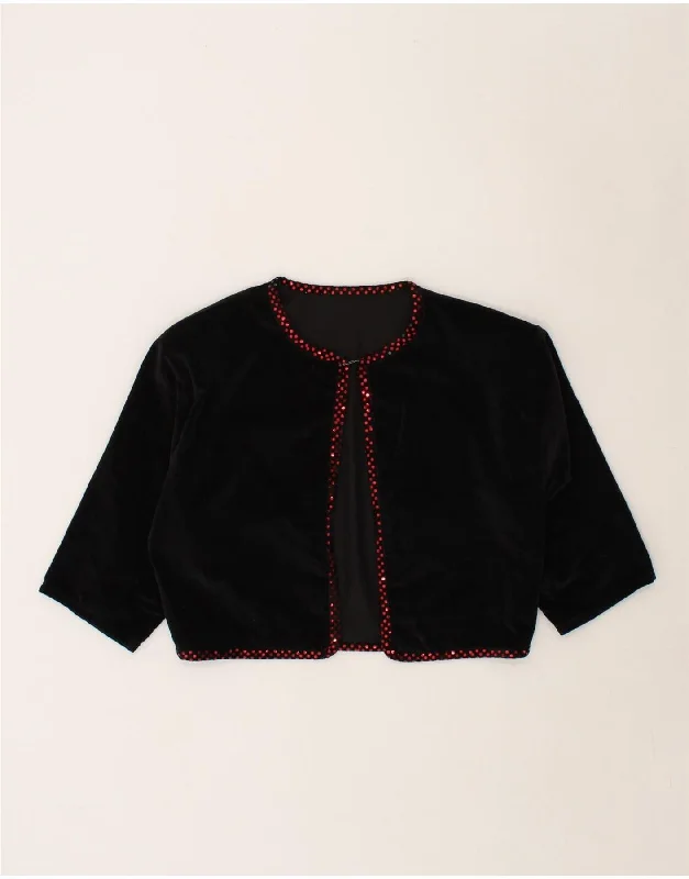 VINTAGE Womens Velvet Crop Bolero Jacket UK 14 Medium Black Corduroy Jacket Velvet Jacket Brocade Jacket VINTAGE Womens Velvet Crop Bolero Jacket UK 14 Medium Black Corduroy Jacket Velvet Jacket Brocade Jacket