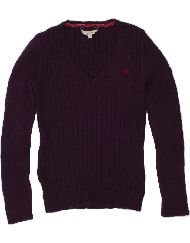 CREW CLOTHING Womens V-Neck Jumper Sweater UK 12 Medium Purple Cotton Stylish Fashionable Trendy CREW CLOTHING Womens V-Neck Jumper Sweater UK 12 Medium Purple Cotton Stylish Fashionable Trendy