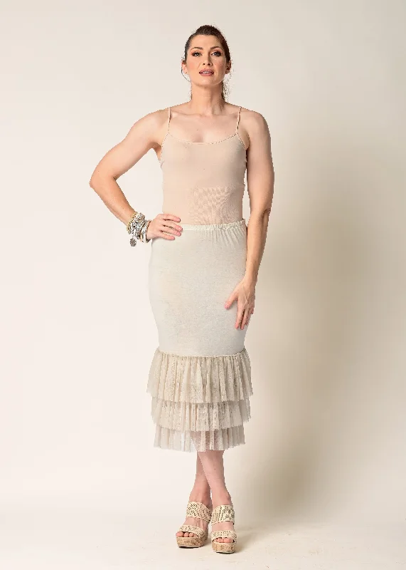 Kelsie Skirt in Latte silk skirt elegant