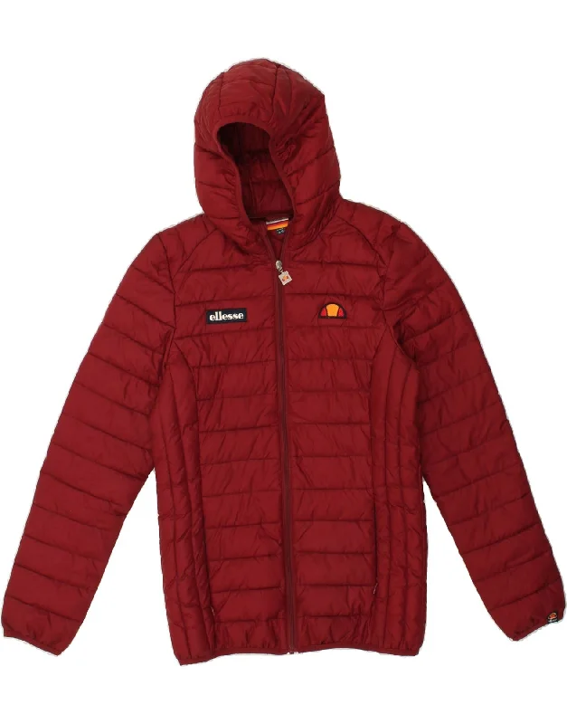 ELLESSE Womens Hooded Padded Jacket UK 10 Small Burgundy Polyester Fleece Jacket Down Jacket Feather Jacket ELLESSE Womens Hooded Padded Jacket UK 10 Small Burgundy Polyester Fleece Jacket Down Jacket Feather Jacket