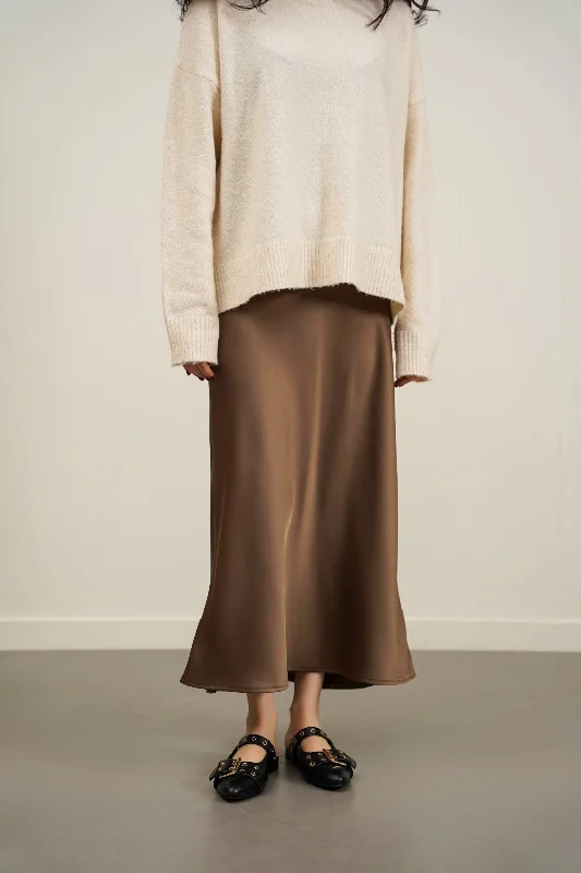 SATIN LONG SKIRT casual skirt length