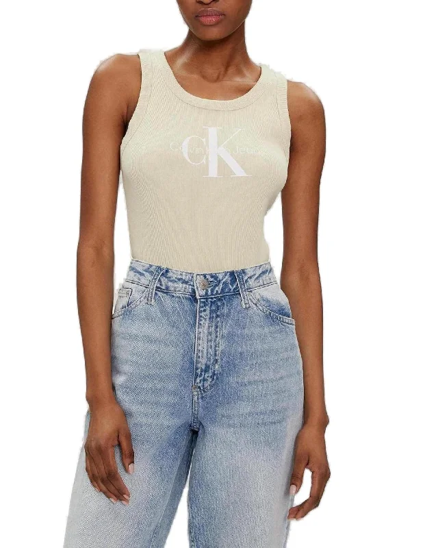 Calvin Klein Jeans  Ribbed Tank Top for Women lavender tank top