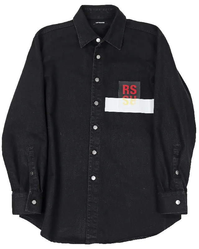 Carry Over Denim Shirt Jacket Welt Pockets Slit Pockets Flap Pockets