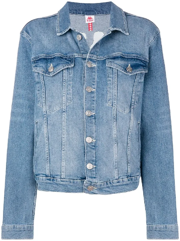 logo tape denim jacket Knit Fabric Woven Fabric Fleece Fabric