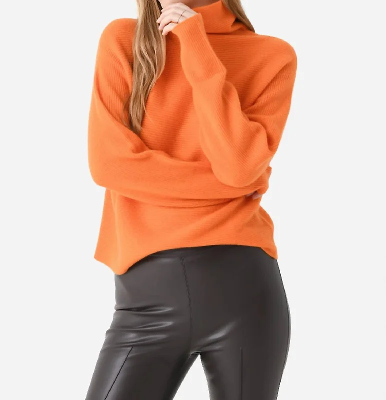 Leland Sweater In Tangerine Mesh Sweater Canvas Denim