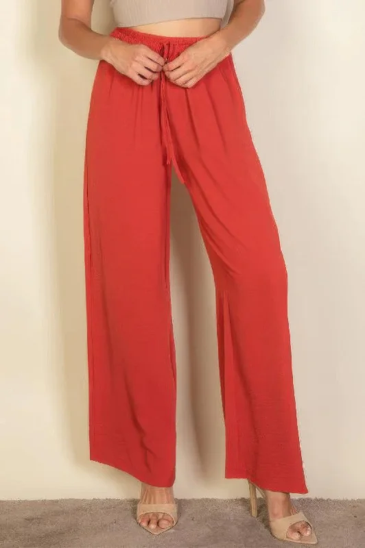 Drawstring Waist Wide Leg Minimalist Pants Modern Skinny Pants