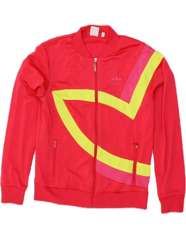 ADIDAS Womens Graphic Tracksuit Top Jacket EU 40 Small Pink Colourblock Hooded Jacket Caped Jacket Shawl Collar Jacket ADIDAS Womens Graphic Tracksuit Top Jacket EU 40 Small Pink Colourblock Hooded Jacket Caped Jacket Shawl Collar Jacket
