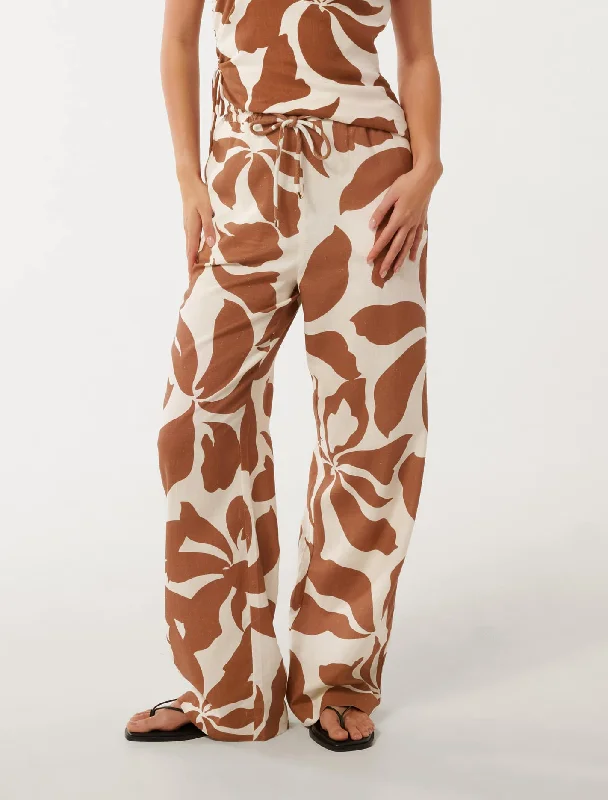 Fallon Printed Wide-Leg Pants Modern Bootcut Pants