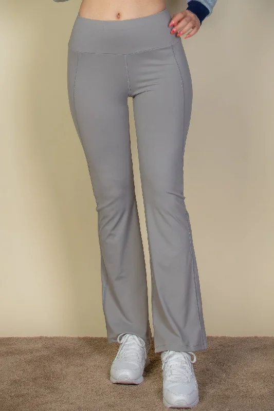 Wide waistband flare leg pants High-Waist Trousers