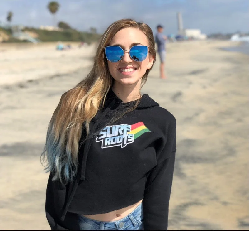 Reggae Fam Crop Sweatshirt Hoodie with Print Artistic Unique