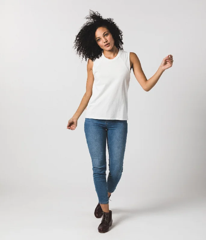 Women's Muscle Tank - White cropped tank top