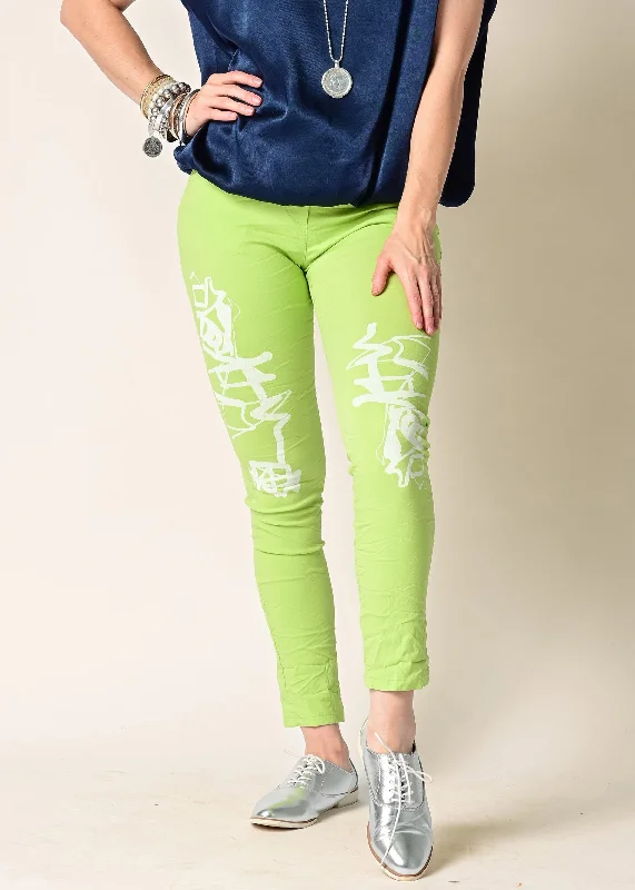 Lorali Pants in Lime Splice Cozy Knit Pants