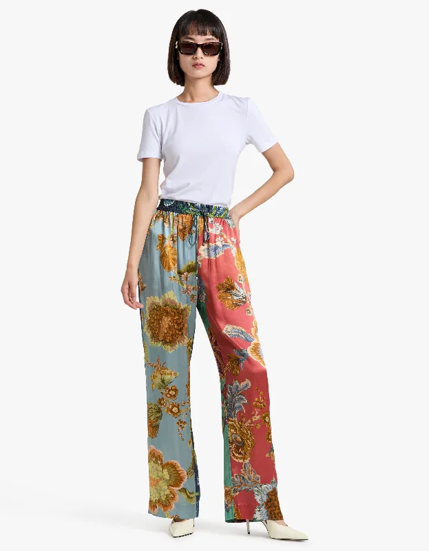 Juno Drawstring Pant - Spliced Stretch Fit Pants