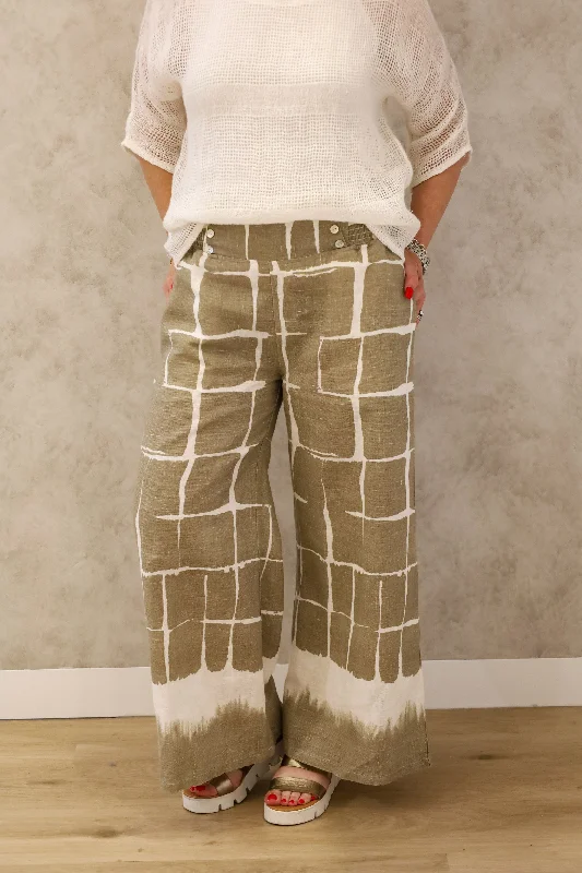 Rayna Linen Pant in Mocha Stretch Fit Pants