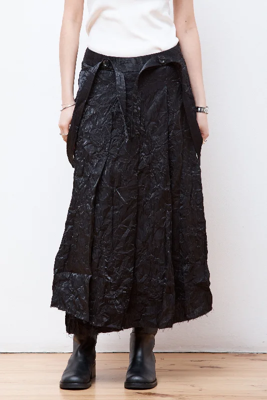 Pleated Lace Skirt Black slim fit skirt