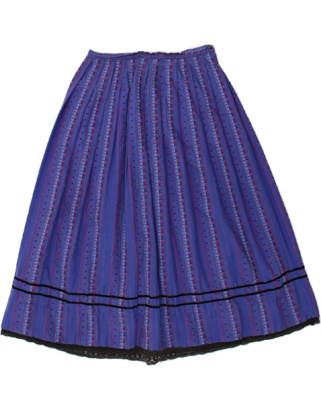 VINTAGE Womens A-Line Skirt EU 40 Medium W28  Purple Geometric linen skirt breathable