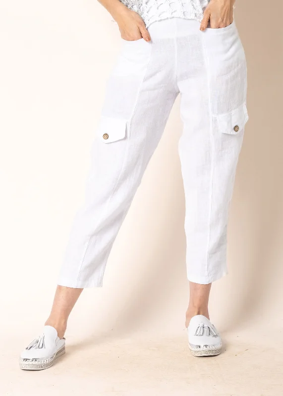 Clover Linen Pants in White Fashionable Jogger Pants