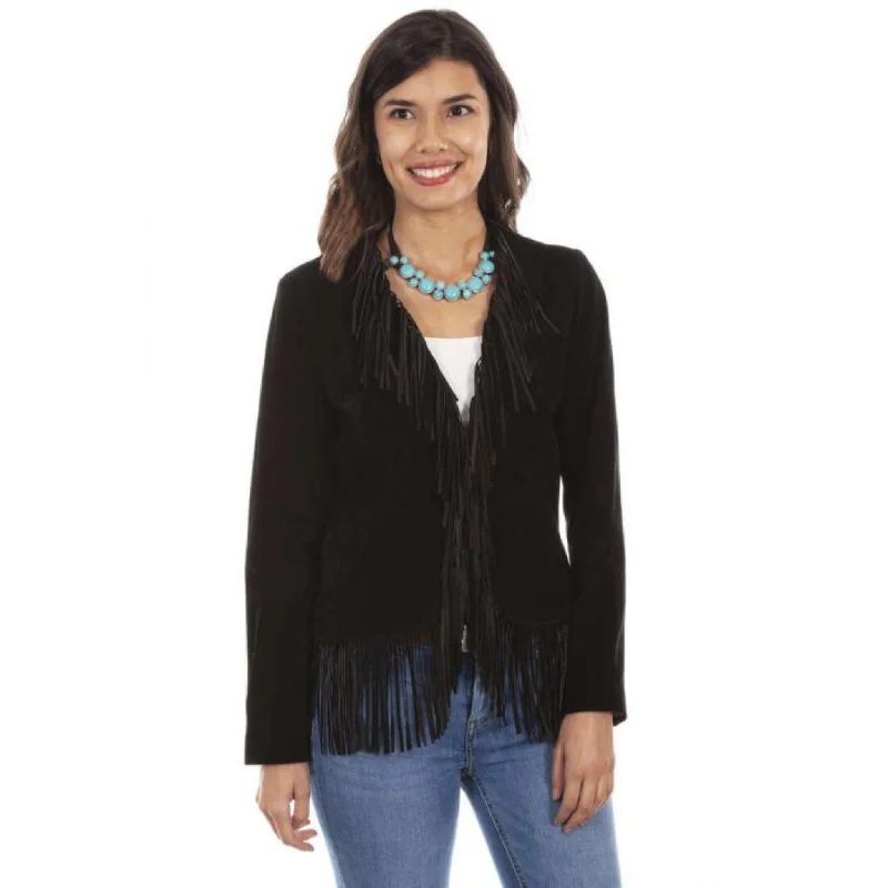 SCULLY WOMEN'S WESTERN FRINGE JACKET - L1003 Zippered Jacket Buttoned Jacket Snapped Jacket