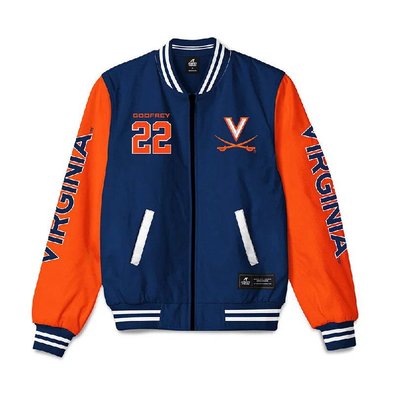 Virginia - NCAA Women's Soccer : Lia Godfrey - Bomber Jacket Zip Front Button Front Snap Front