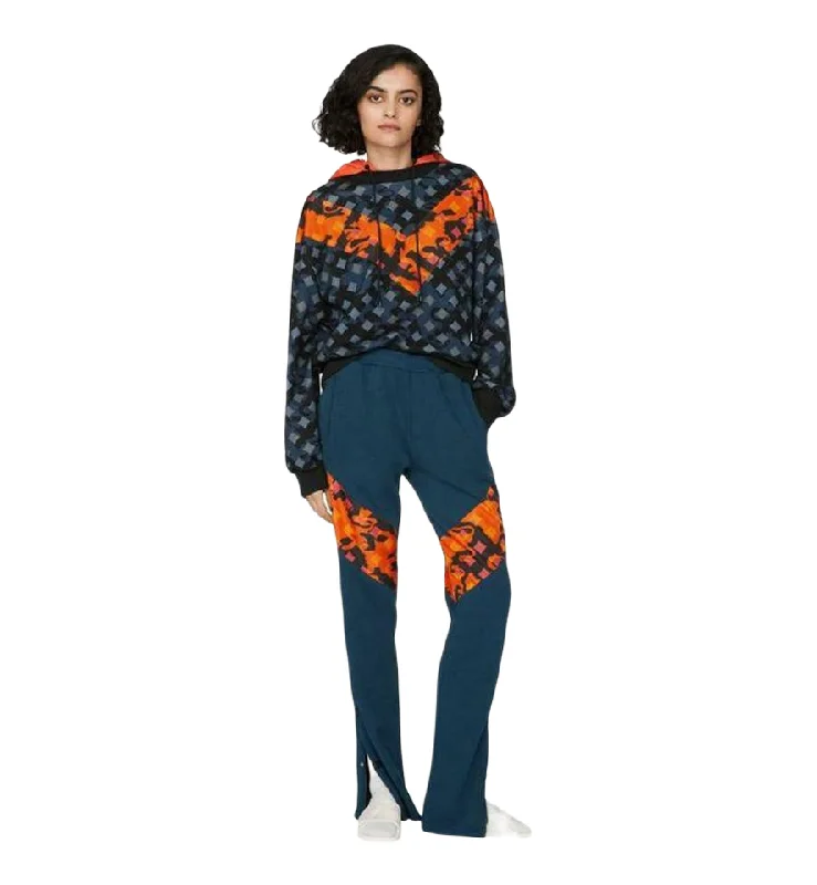 MCM Women's Blue Cotton Camo Lion Orange Nylon Hood Sweatshirt Hoodie with High-Low Hem Asymmetrical Trendy MCM Women's Blue Cotton Camo Lion Orange Nylon Hood Sweatshirt Hoodie with High-Low Hem Asymmetrical Trendy