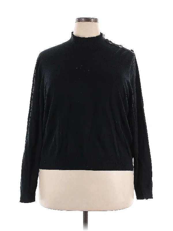 Turtleneck Sweater Print Jacquard Patchwork