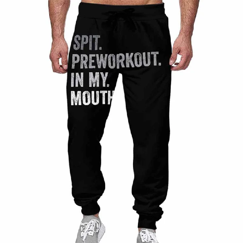 Spit Preworkout In My Mouth Casual Elastic Drawstring Pants Chic Capri Pants