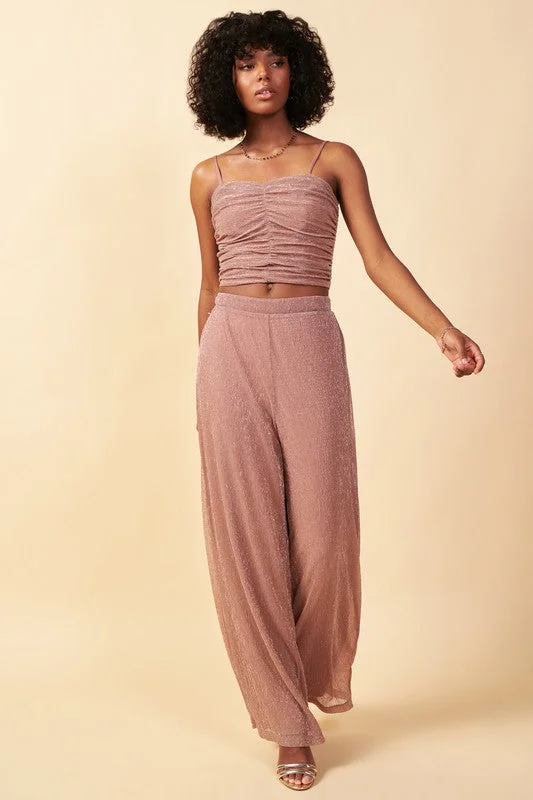 Rose Gold Party Pants Comfortable Denim Trousers