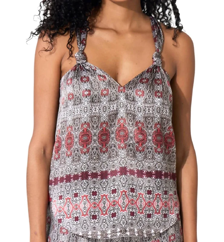 Tied Up In Knots Tank Top In Moroccan Mosaic glitter tank top