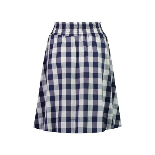 Vassalli - Pull On Knee Length Skirt with Pockets denim skirt durable