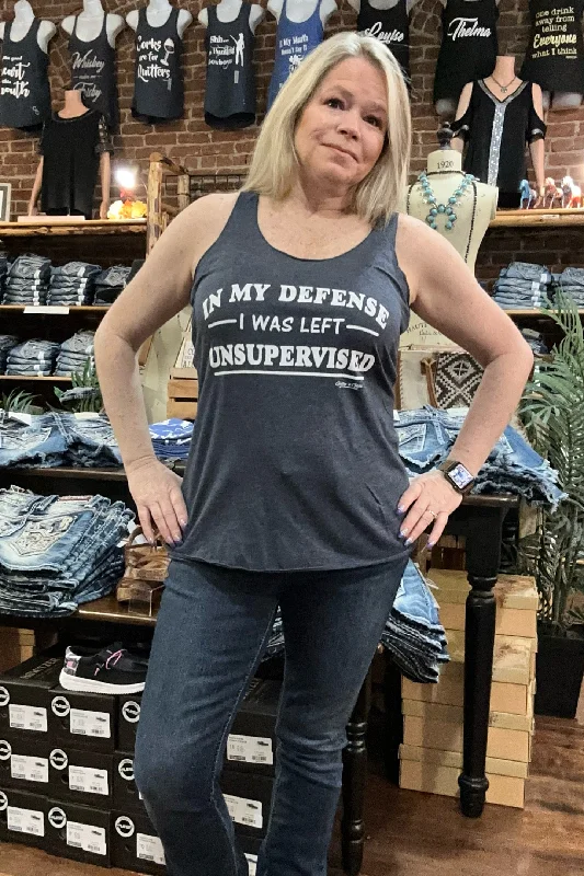 In My Defense I Was Left Unsupervised Tank Top turquoise tank top