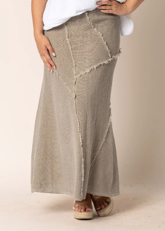 Skyla Linen Skirt in Mocha maxi skirt elegant