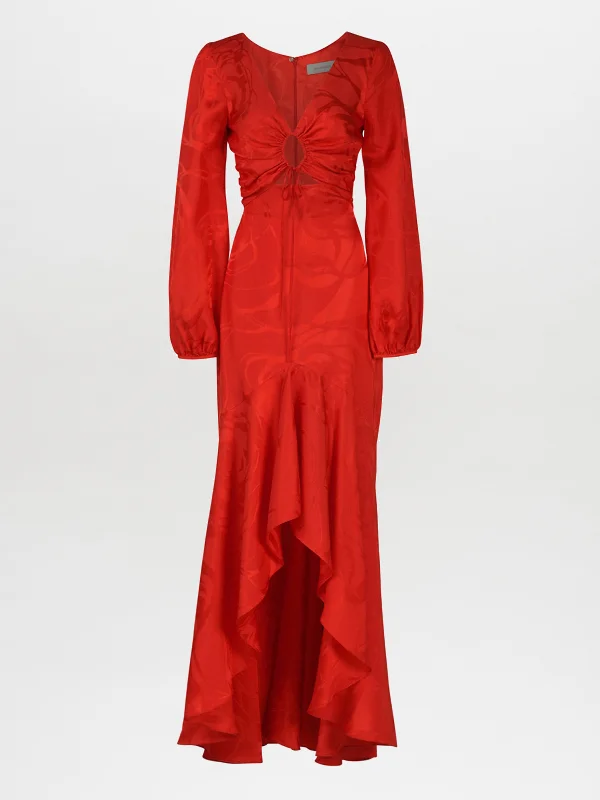 Charlize Dress Crimson Jacquard Tunics Hiking breathable