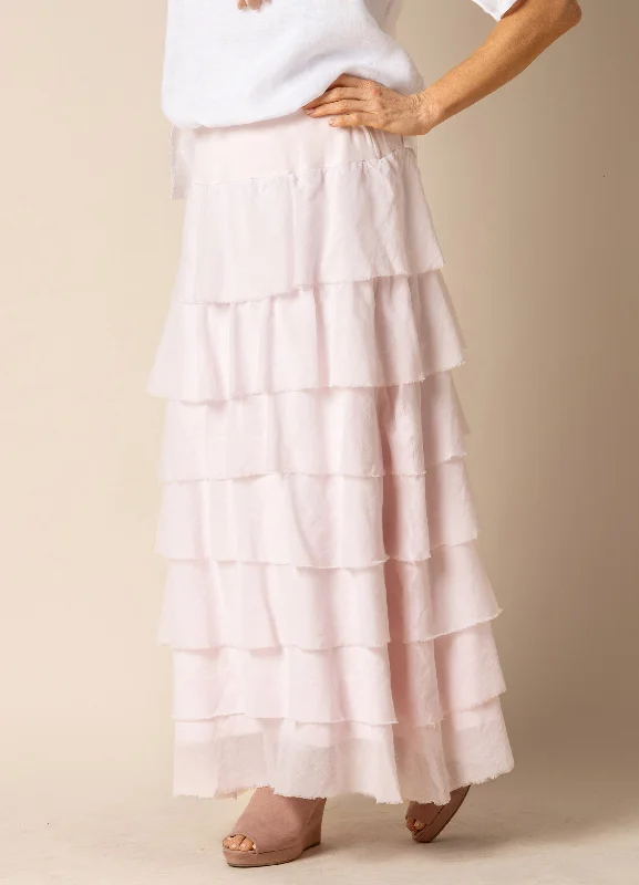 Calista Linen Skirt in Blush relaxed fit skirt