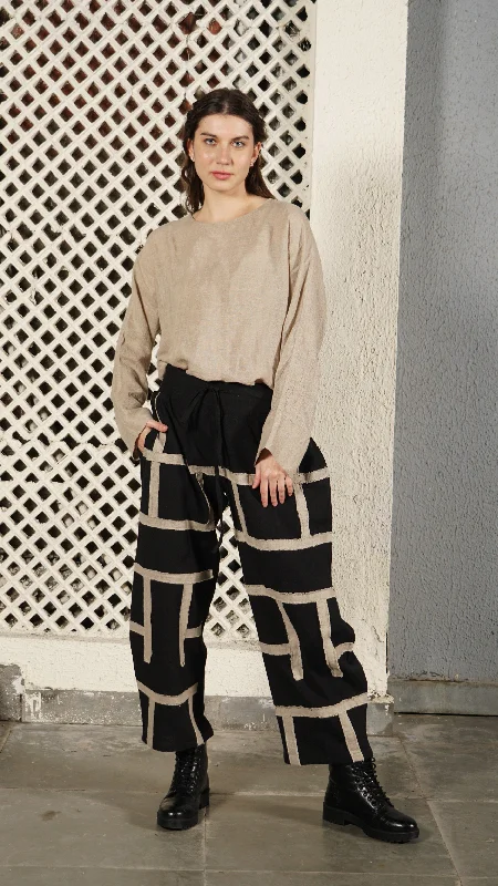 Benton Linen Blend Pants in Onyx High-Waist Yoga Pants