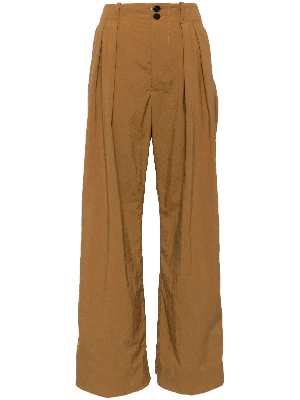 TECHNICAL PANAMA PLEATED WIDE LEG PANTS Casual Track Pants