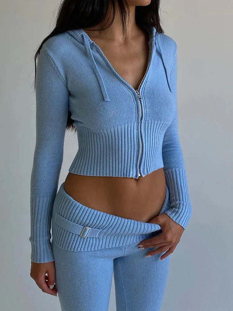 Advbridge Solid Knitted 2 Piece Sets Women Tracksuit Long Sleeve Zipper Hooded Sweater Jackets Crop Top Flare Pants Stretchy Matching Suit Machine Wash Dry Clean Hand Wash Advbridge Solid Knitted 2 Piece Sets Women Tracksuit Long Sleeve Zipper Hooded Sweater Jackets Crop Top Flare Pants Stretchy Matching Suit Machine Wash Dry Clean Hand Wash