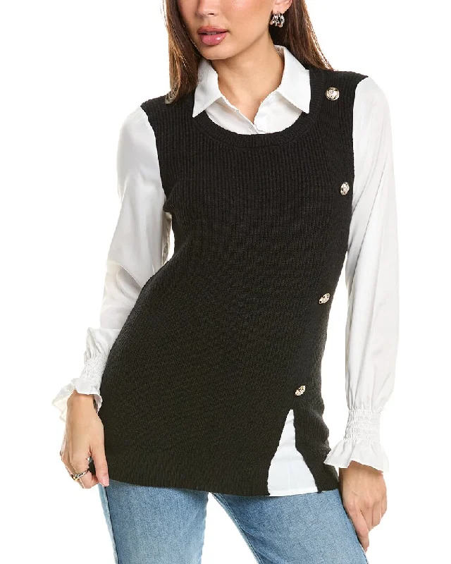 Nanette Nanette Lepore Twofer Sweater Long Sweater Short Sweater Cropped Sweater